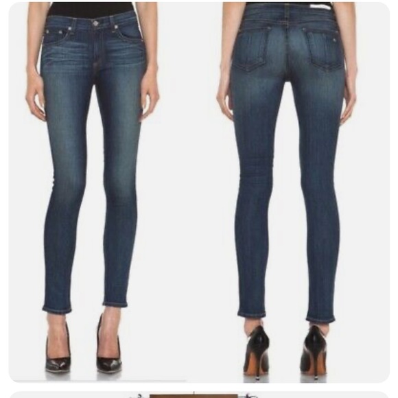 • Rag & Bone • Low Rise Skinny Jeans Preston Medium Blue 25 Women’s Stretch - Picture 1 of 6